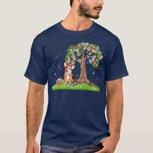 Niedlicher Bunny Corgi Hund mit Ostereiern Tree Ha T-Shirt