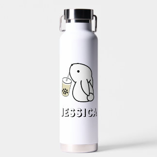 Niedlicher Bunny Drink Boba Ihren Namen hinzufügen Trinkflasche