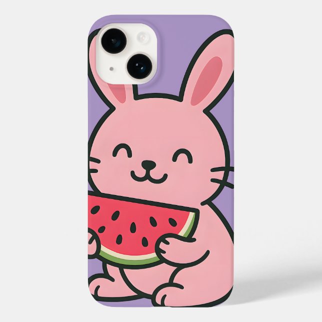 Niedlicher Bunny Eating Carrot Phone Case | Kawaii (Rückseite)