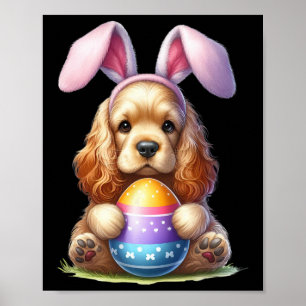 Niedlicher Bunny Er Spaniel Dog Oster Schlei Oster Poster
