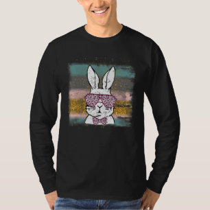 Niedlicher Bunny Face Leopard Brille Happy Osterta T-Shirt