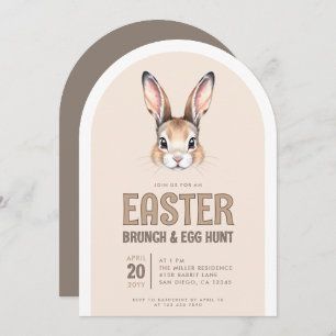 Niedlicher Bunny Face Osterbrunch und Eierjagd Einladung