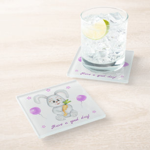 Niedlicher Bunny für eine positive Stimmung Glasuntersetzer