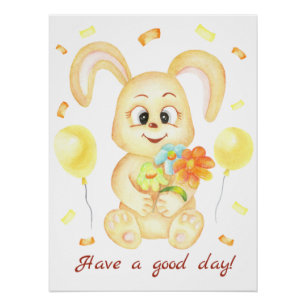 Niedlicher Bunny für eine positive Stimmung Poster