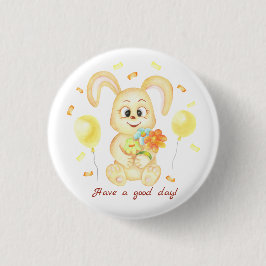 Niedlicher Bunny für eine positive Stimmung Poster Button
