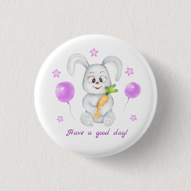 Niedlicher Bunny für eine positive Stimmung Poster Button (Vorderseite)