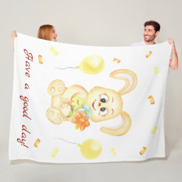 Niedlicher Bunny für eine positive Stimmung Poster Fleecedecke