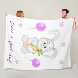 Niedlicher Bunny für eine positive Stimmung Poster Fleecedecke