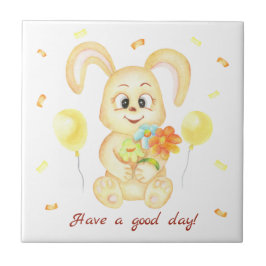 Niedlicher Bunny für eine positive Stimmung Poster Fliese