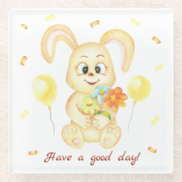 Niedlicher Bunny für eine positive Stimmung Poster Glasuntersetzer