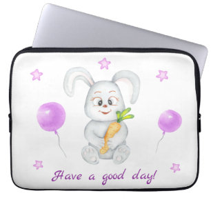 Niedlicher Bunny für eine positive Stimmung Poster Laptopschutzhülle