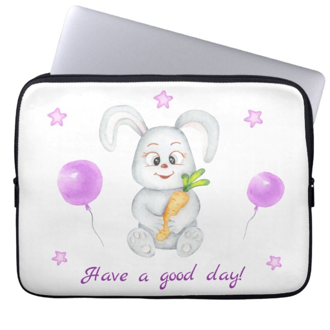 Niedlicher Bunny für eine positive Stimmung Poster Laptopschutzhülle (Vorderseite)
