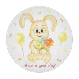 Niedlicher Bunny für eine positive Stimmung Poster Schneidebrett