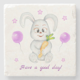 Niedlicher Bunny für eine positive Stimmung Steinuntersetzer