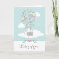 Niedlicher Bunny Hot Air Ballon Denken Sie an Ihre
