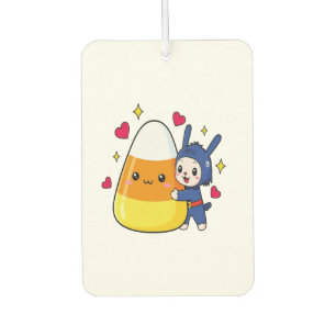 Niedlicher Bunny Hugging Candy Corn Autolufterfrischer