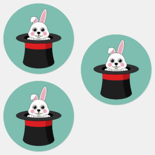 Niedlicher Bunny in Wizard Hat Etiketten