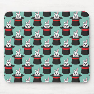 Niedlicher Bunny in Wizard Hat Pattern Mousepad