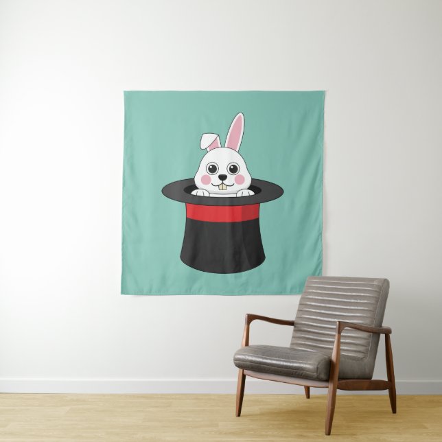 Niedlicher Bunny in Wizard Hat Wandteppich (Beispiel)