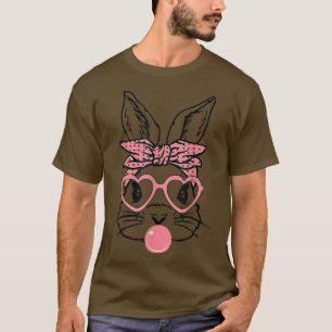Niedlicher Bunny mit Bandana Herzbrille Bubblegum T-Shirt