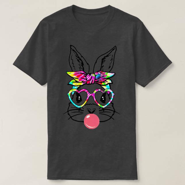 Niedlicher Bunny mit Bandana Herzbrille Bubblegum  T-Shirt (Design vorne)