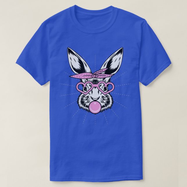 Niedlicher Bunny mit Bandana Herzbrille Bubblegum  T-Shirt (Design vorne)