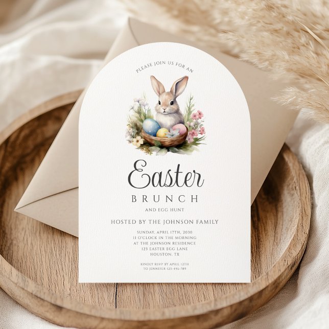 Niedlicher Bunny Oaster Brunch Arch Einladung (Cute Bunny Easter Brunch Arch Invitation)