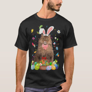Niedlicher Bunny Persian Cat & Easter Egg Korb Ost T-Shirt