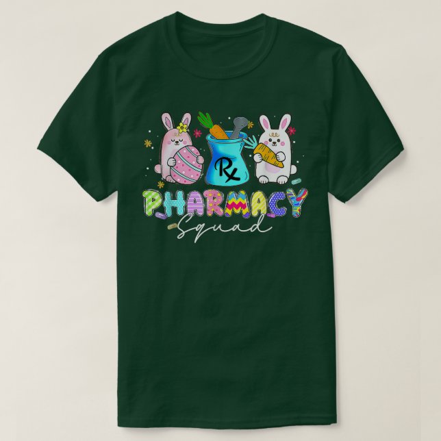 Niedlicher Bunny Pharmacist Pharmacy Squad Happy  T-Shirt (Design vorne)
