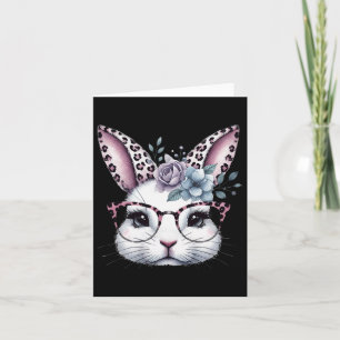 Niedlicher Bunny Rabbit Face Gles Girls Happy Oste Karte