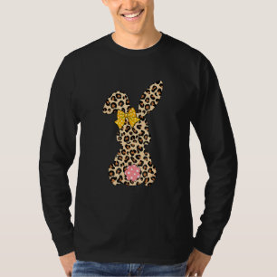 Niedlicher Bunny Rabbit Leopard Bow Krawatte Happy T-Shirt