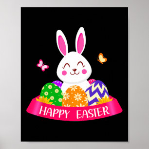 Niedlicher Bunny Spring Hunt Eggs Rabbit Happy Oas Poster