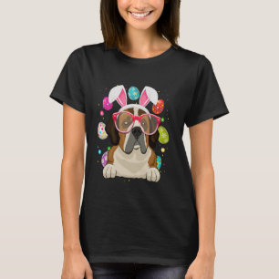 Niedlicher Bunny St Bernard Dog Face Ostereier Ost T-Shirt