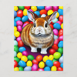 Niedlicher Bunny und Jellybeans Postkarte