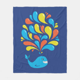 Niedlicher bunter Blauwal Fleecedecke