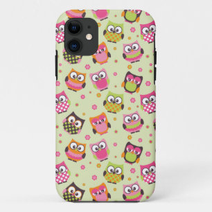 Niedlicher bunter Eulen iPhone Kasten (hellgrün) Case-Mate iPhone Hülle