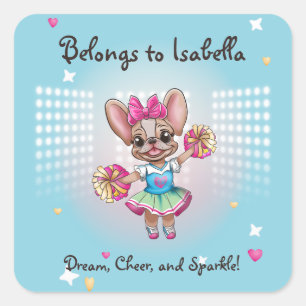 Niedlicher bunter französischer Geistesgeist Quadratischer Aufkleber