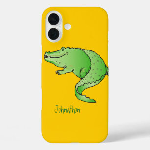 Niedlicher Bunter Grüner und Gelber Alligator iPhone 16 Plus Hülle