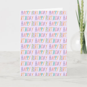 Niedlicher, bunter Happy Birthday Handschrift Karte