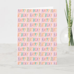 Niedlicher, bunter Happy Birthday Handschrift Karte