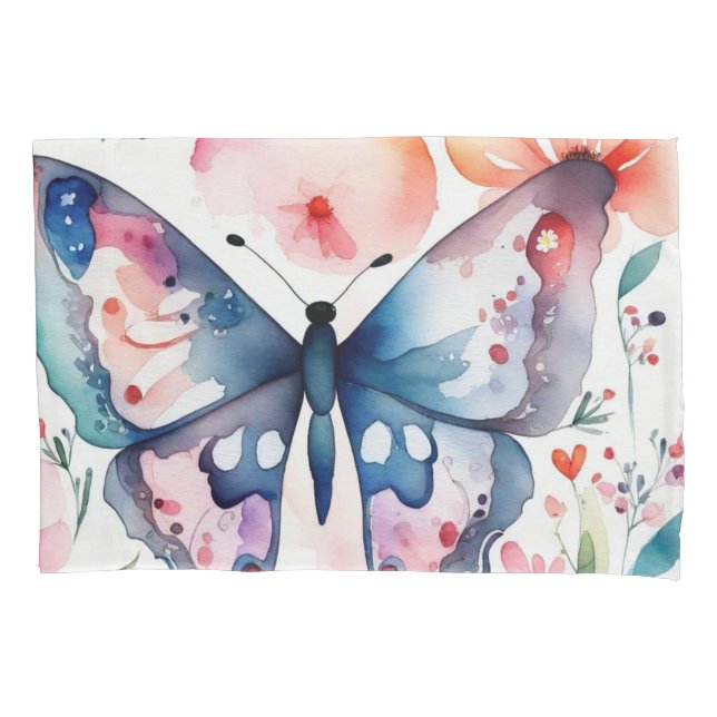 Niedlicher bunter Insektenschmetterling Kissenbezug (Vorderseite)