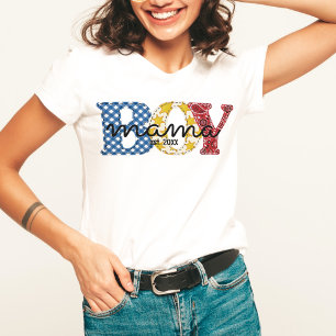 Niedlicher bunter Junge Mama Est Datum Land Rodeo  T-Shirt