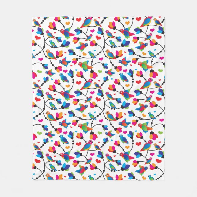 niedlicher bunter Papageienvogel Fleecedecke (Vorderseite)