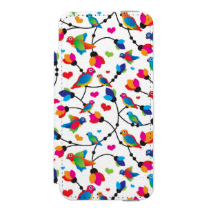 niedlicher bunter Papageienvogel Incipio Watson™ iPhone 5 Geldbörsen Hülle