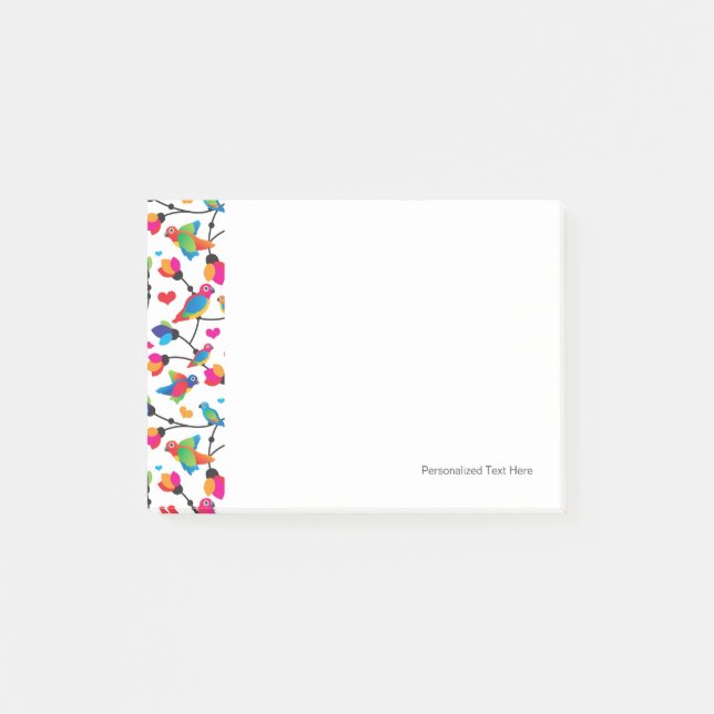 niedlicher bunter Papageienvogel Post-it Klebezettel (Vorderseite)