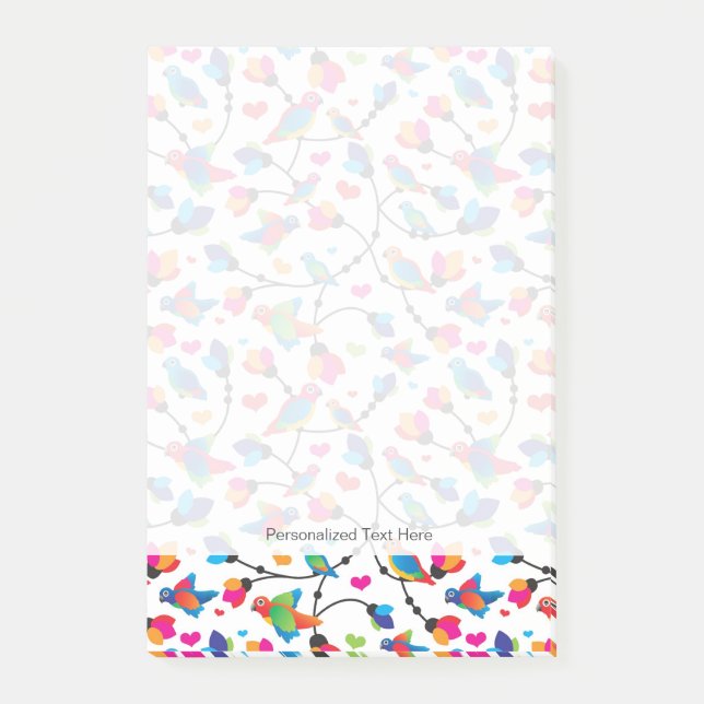 niedlicher bunter Papageienvogel Post-it Klebezettel (Vorderseite)