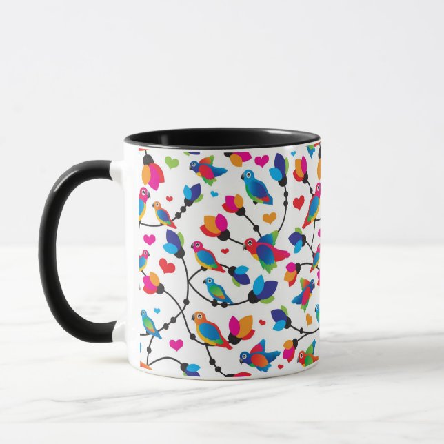 niedlicher bunter Papageienvogel Tasse (Links)
