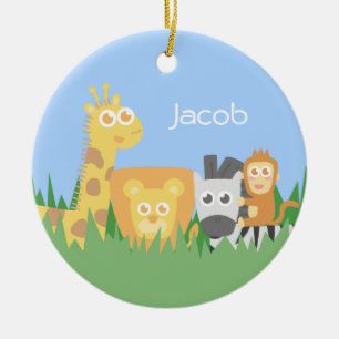 Niedlicher bunter Safari-Tier-Kinderraum-Dekor Keramikornament