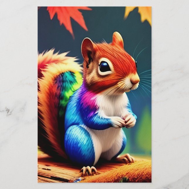 Niedlicher Bunter Sitzender Eichhörnchen-75463 Briefpapier (Vorderseite)