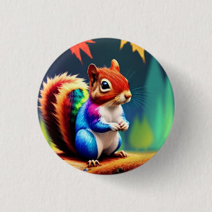 Niedlicher Bunter Sitzender Eichhörnchen-75463 Button
